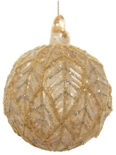 Скляна куля, Shishi, золота зі срібними намистинами, 8 см, арт. 54582