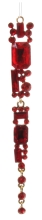 New Years decor Icicle, Shishi, red and gold, 14.5 cm, art. 58574