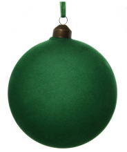 Скляна новорічна куля, Shishi, темно-зелена, 12 см, арт. 58040