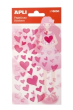 Stickers Shiny pink hearts, Apli Kids, art. 15050