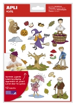Наклейки тематические обучающие Осень, Apli Kids, 12 листов, арт. 11624
