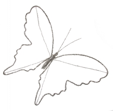 Новорічний декор Метелик, Shishi, зі срібними блискітками та бісером, 34 см, арт.51446
