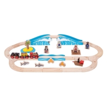 Toy railroad Pirates, Bigjigs Toys, 42 elements, art. BJT038