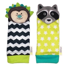 The developing socks with Duo rattle the Hedgehog and the Raccoon, BBluv, 2 pieces, an art. B0141