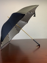 Umbrella Platintex/34 Nero, Pasotti, black and stripe, art. RASO 21352/5 M17