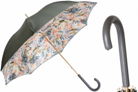 Umbrella bilateral, Pasotti, gray with flowers, art. RASO9L578/6