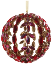 Новогодний шар красный блестящий, Shishi, 10 см, арт. 49572