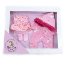 Doll clothes set Pepotes, Nines d`Onil, with pink dress, art. V-26