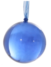 Christmas ball acrylic, Shishi, blue, 6 cm, 49691