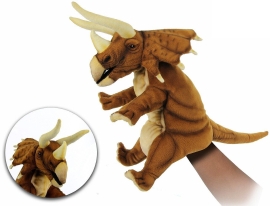 Трицератопс, іграшка на руку, 42 см, реалістична мяка іграшка Hansa (7746)