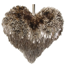 New Years decor Heart made of tubes, Shishi, 15x15 cm, art. 50515