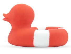 Toy teether Duck Red, Oli&Carol, natural rubber, art. L-FL DUCK-UNIT-RED