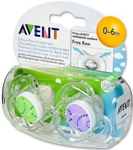 Пустушка класична Philips Avent Дихаюча декорована 0-6 міс 2 шт (SCF180/23)