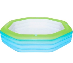 Надувной восьмиугольный бассейн, 251х251х51 см, Делюкс 1030 л (54119)