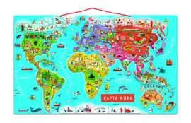 Magnetic map of the world Janod Russian language J05483