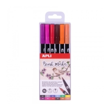 Apli Kids Ink Marker Set with 2 brushes, 12 colors (18063)