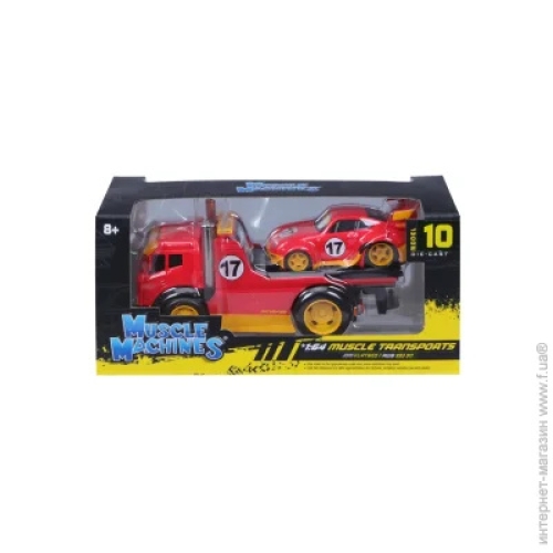 Набір іграшковий Muscle Transport трейлер-транспортер та машинка, серії Muscle Machines в асорти, Maisto (15328) / Іграшки № 16 Kids Republic Набір іграшковий Muscle Transport трейлер-транспортер та машинка, серії Muscle Machines в асорти, Maisto (15328) / Іграшки № 16