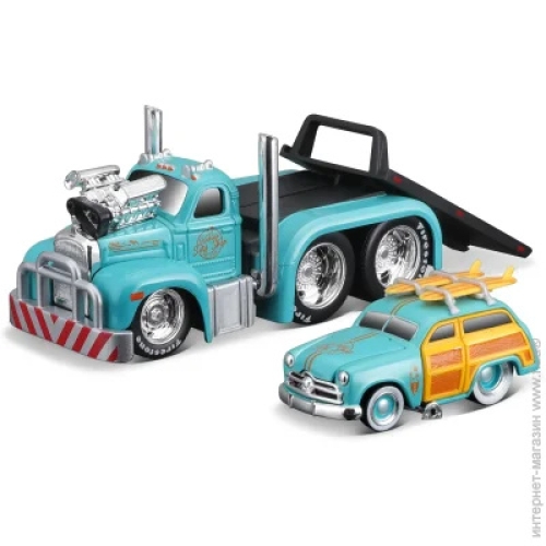 Набір іграшковий Muscle Transport трейлер-транспортер та машинка, серії Muscle Machines в асорти, Maisto (15328) / Іграшки № 3 Kids Republic Набір іграшковий Muscle Transport трейлер-транспортер та машинка, серії Muscle Machines в асорти, Maisto (15328) / Іграшки № 3