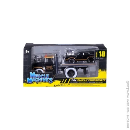 Набір іграшковий Muscle Transport трейлер-транспортер та машинка, серії Muscle Machines в асорти, Maisto (15328) / Іграшки № 22 Kids Republic Набір іграшковий Muscle Transport трейлер-транспортер та машинка, серії Muscle Machines в асорти, Maisto (15328) / Іграшки № 22