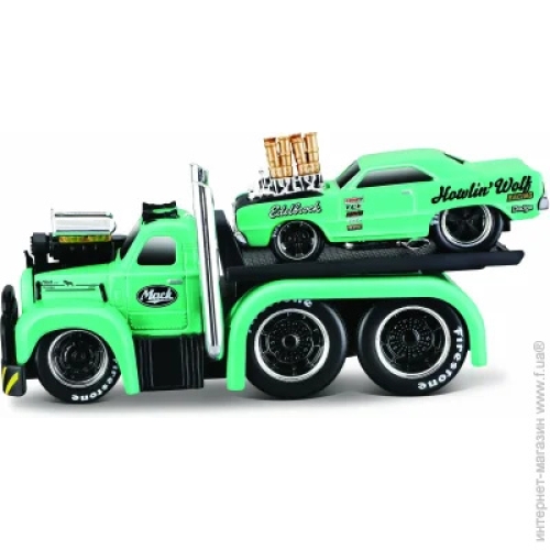 Набір іграшковий Muscle Transport трейлер-транспортер та машинка, серії Muscle Machines в асорти, Maisto (15328) / Іграшки № 13 Kids Republic Набір іграшковий Muscle Transport трейлер-транспортер та машинка, серії Muscle Machines в асорти, Maisto (15328) / Іграшки № 13