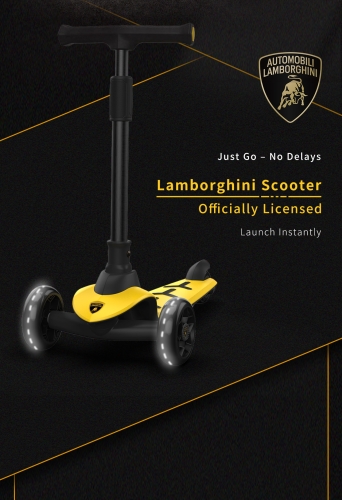 Детский 3-колесный самокат LAMBORGHINI 2 в 1, желтый (11681) / Самокаты № 13