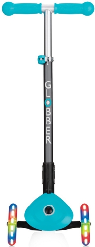 PRIMO FOLDABLE LIGHTS series scooter, turquoise, illuminated wheels, 50kg, 3+, Globber (02503) / Balance Bikes № 8