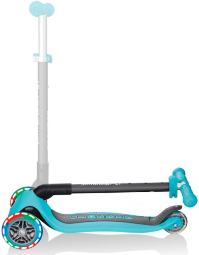 PRIMO FOLDABLE LIGHTS series scooter, turquoise, illuminated wheels, 50kg, 3+, Globber (02503) / Balance Bikes № 3