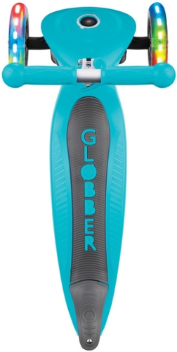 PRIMO FOLDABLE LIGHTS series scooter, turquoise, illuminated wheels, 50kg, 3+, Globber (02503) / Balance Bikes № 4