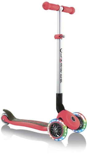 Scooter series PRIMO FOLDABLE LIGHTS, red, wheels with illumination, up to 50 kg, 3+, Globber (84886) / Balance Bikes № 6