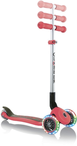 Scooter series PRIMO FOLDABLE LIGHTS, red, wheels with illumination, up to 50 kg, 3+, Globber (84886) / Balance Bikes № 7
