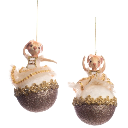 Christmas tree toy Mouse ballerina on a ball 15 cm, GoodWill (60118) / Christmas Decorations