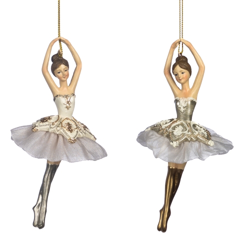 Christmas tree decoration Ballerina in a white tutu in assortment height 14cm, GoodWill (MC38287) / Christmas Decorations