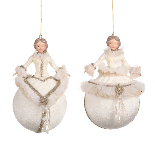 Christmas tree decoration Snow Queen in assortment height 14.5cm, GoodWill (B88452) / Christmas Decorations