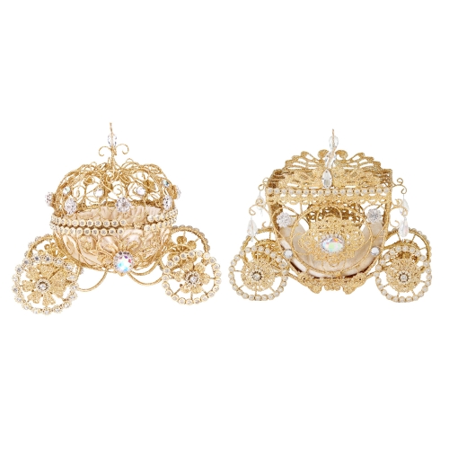 Christmas tree ornament Carriage gold in assortment height 19cm, GoodWill (MO96420) / Christmas Decorations