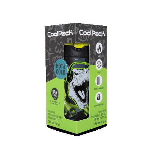 Пляшка для води металева BONO 350 ml DINOPARK, CoolPack (06626) / Поїльники та чашки № 3 Kids Republic Пляшка для води металева BONO 350 ml DINOPARK, CoolPack (06626) / Поїльники та чашки № 3
