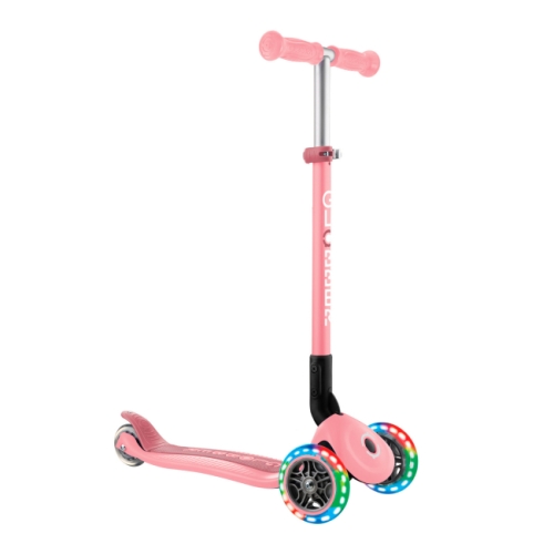 GLOBBER scooter of the PRIMO FOLDABLE LIGHTS series, pastel pink, wheels with illumination, 50 kg 3+ (432-211-3) / Balance Bikes Kids Republic GLOBBER scooter of the PRIMO FOLDABLE LIGHTS series, pastel pink, wheels with illumination, 50 kg 3+ (432-211-3) / Balance Bikes