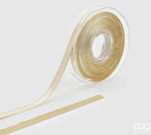 Лента золотая 10мм в рулоне, Enzo De Gasperi (EDG Italy) 54047 / Новогодний декор № 2