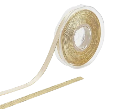 Лента золотая 10мм в рулоне, Enzo De Gasperi (EDG Italy) 54047 / Новогодний декор