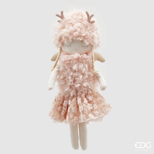 Декор кукла Ренна розовая высота 42см, Enzo De Gasperi (EDG Italy) 83965 / Новогодний декор № 2