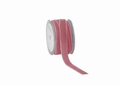 Стрічка оксамитова рожева 25мм в рулоні, Enzo De Gasperi (EDG Italy) 05794 / Новорічний декор