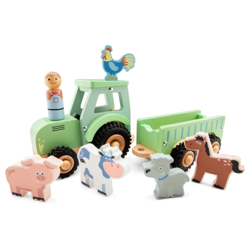 Toy Set Tractor with trailer and 5 animals, New Classic Toys (19362) / Play Sets № 4 Kids Republic Toy Set Tractor with trailer and 5 animals, New Classic Toys (19362) / Play Sets № 4