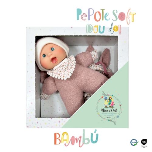Пупс, серия SOFT DOUDOU, в лиловой одежде в коробке, 26см, Nines d`Onil (04125) / Куклы № 3 Kids Republic Пупс, серия SOFT DOUDOU, в лиловой одежде в коробке, 26см, Nines d`Onil (04125) / Куклы № 3