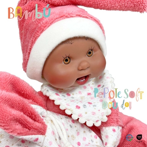 Pups, SOFT DOUDOU series, in coral clothes in a box, 26cm, Nines d`Onil (04323) / Dolls № 2