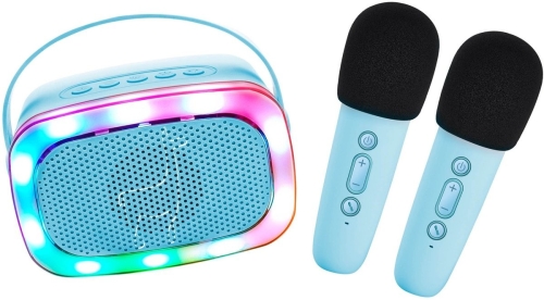 Karaoke with backlight and two microphones, blue, Lalarma (26644) / Karaoke Microphones