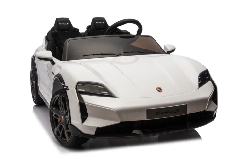 Детский электрический игрушечный автомобиль Porsche Taycan Turbo S двухместный белый, ROLLZONE (48393) / Электромобили № 2