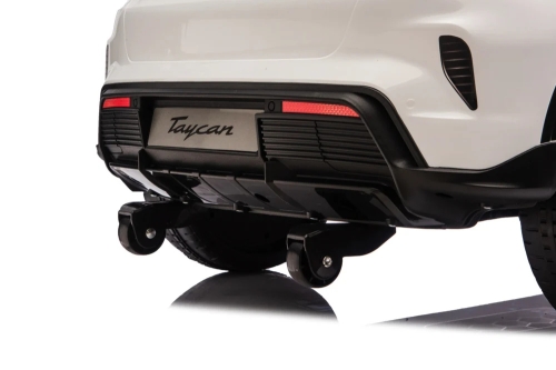 Детский электрический игрушечный автомобиль Porsche Taycan Turbo S двухместный белый, ROLLZONE (48393) / Электромобили № 12