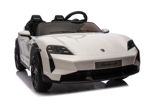 Детский электрический игрушечный автомобиль Porsche Taycan Turbo S двухместный белый, ROLLZONE (48393) / Электромобили № 3