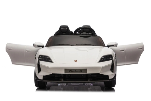 Детский электрический игрушечный автомобиль Porsche Taycan Turbo S двухместный белый, ROLLZONE (48393) / Электромобили № 4