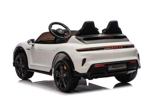 Детский электрический игрушечный автомобиль Porsche Taycan Turbo S двухместный белый, ROLLZONE (48393) / Электромобили № 6