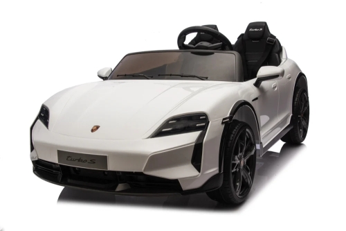 Детский электрический игрушечный автомобиль Porsche Taycan Turbo S двухместный белый, ROLLZONE (48393) / Электромобили